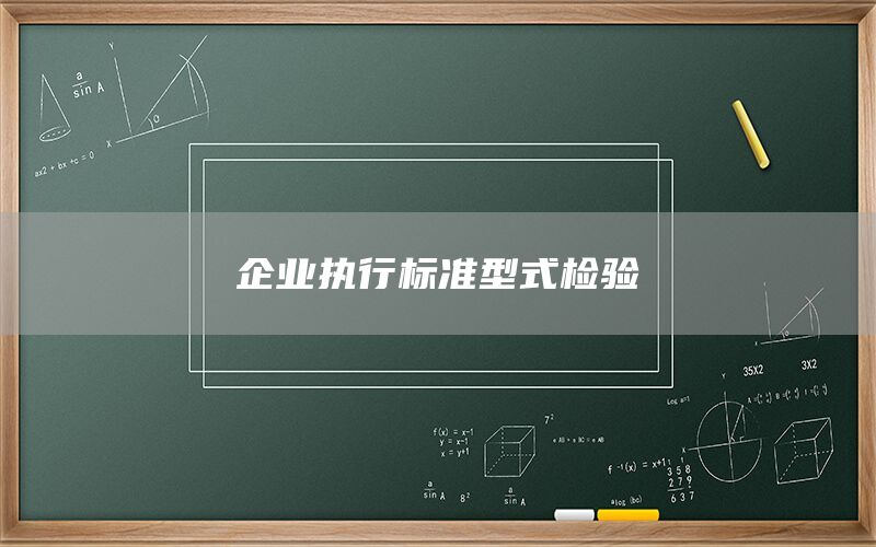 企业执行标准型式检验