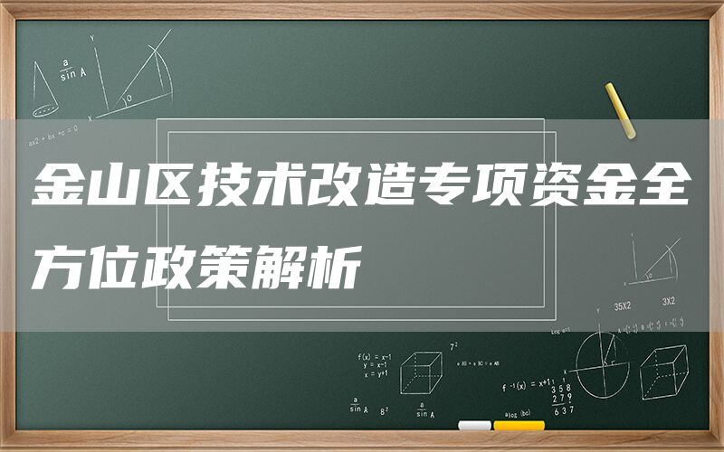 金山区技术改造专项资金全方位政策解析